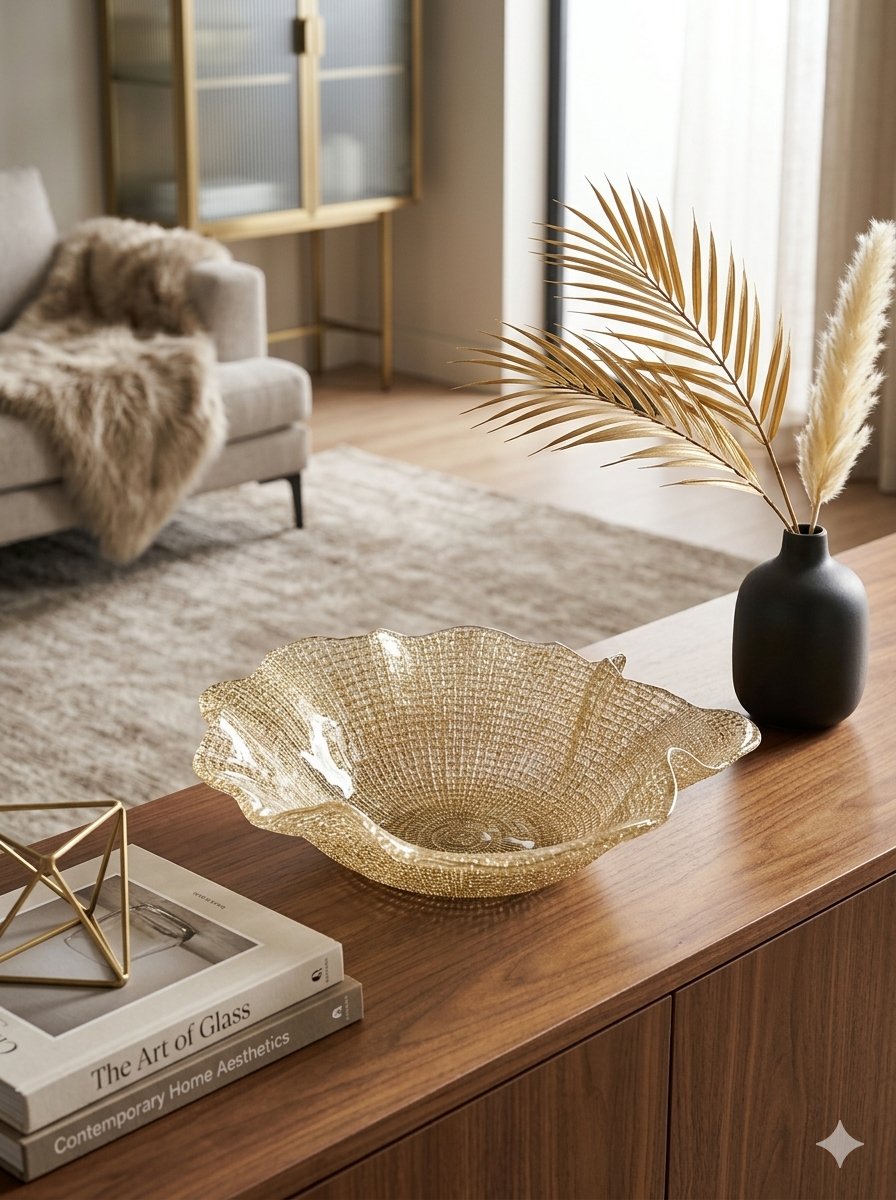 FOLIES BOWL CM.25 GOLD GLITTER