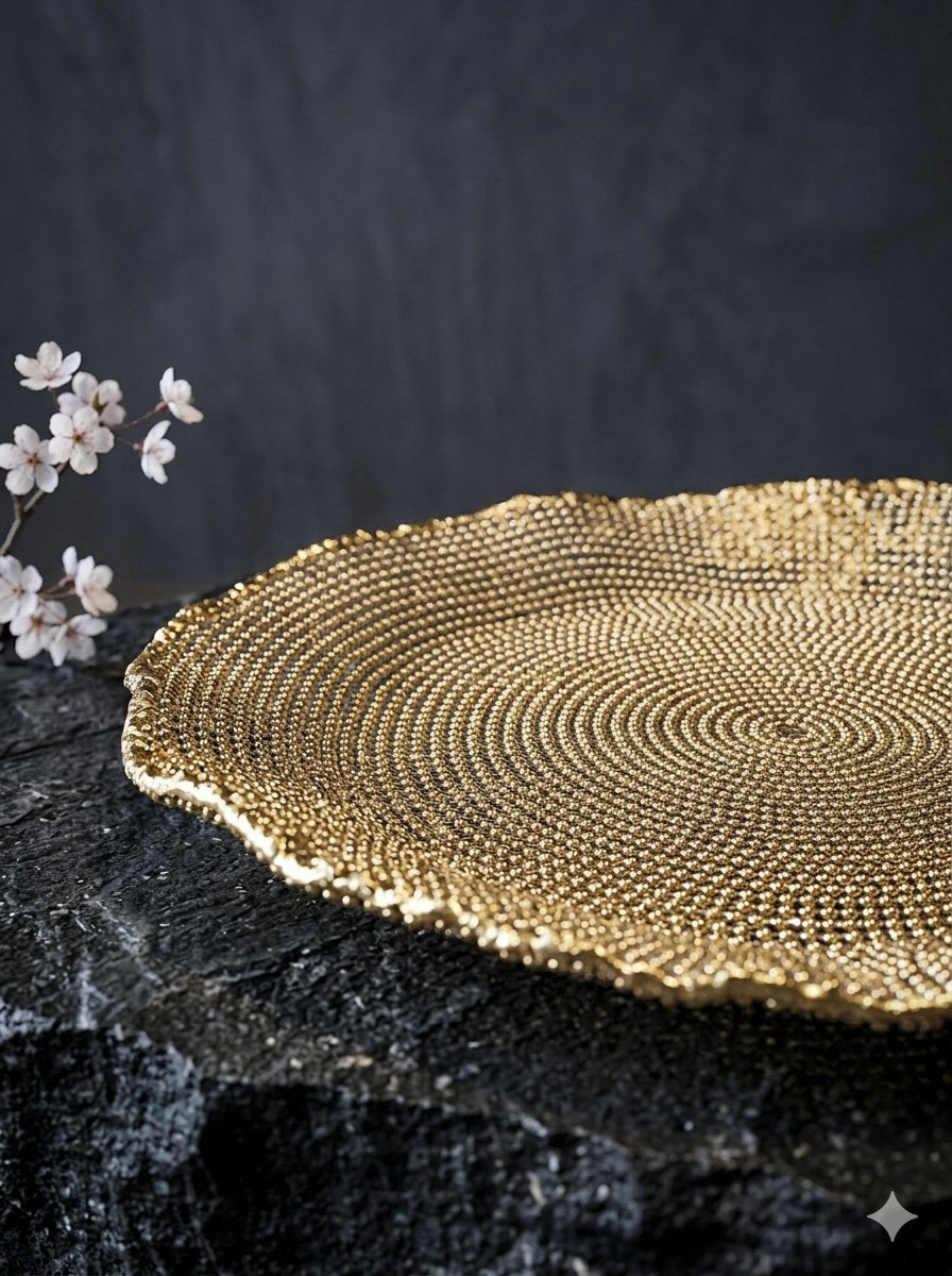 FOLIES OVAL TRAY 52X22.5 GOLD.