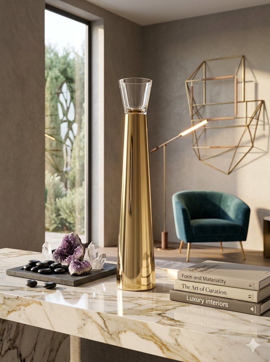 FUTURA VASE H.85 CM. GOLD DEC.