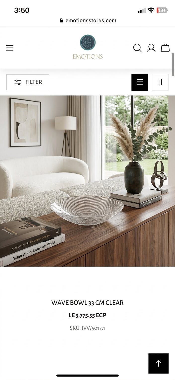 WAVE BOWL 33 CM CLEAR
