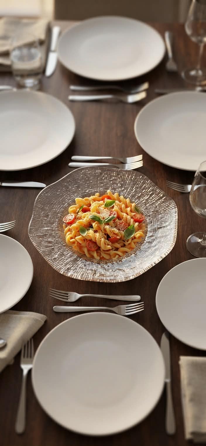Diamant pasta Bowl 30cm Clear