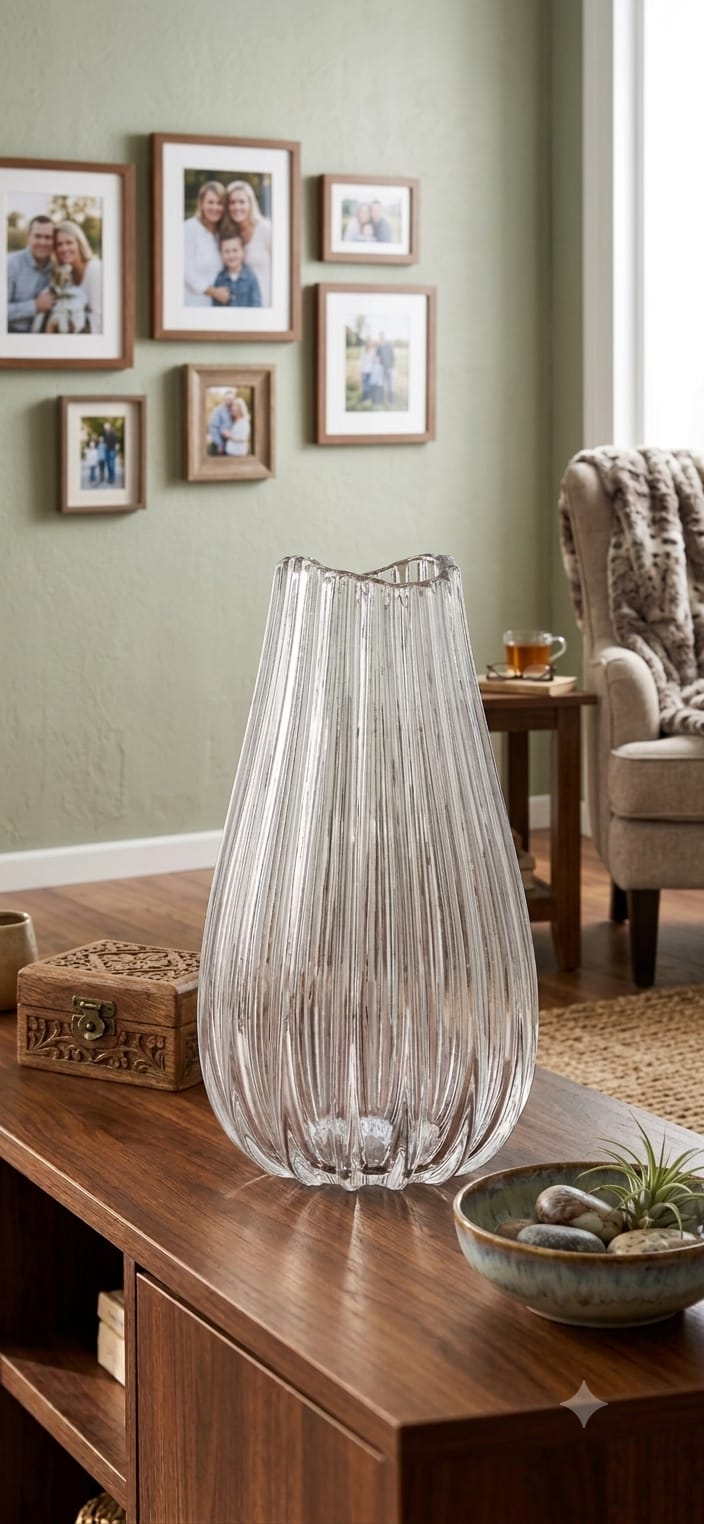 MENHIR VASE High. 40 CM. CLEAR