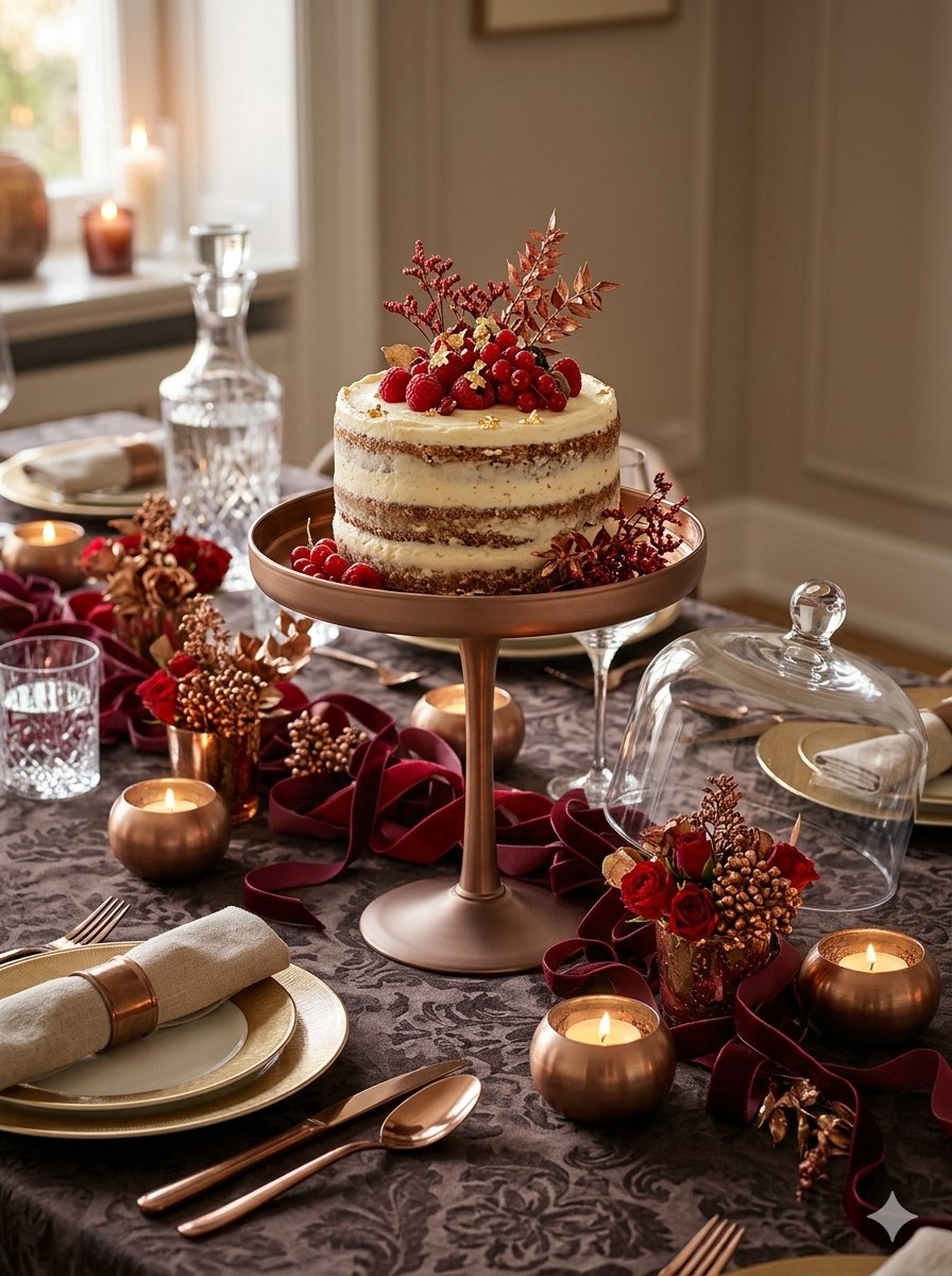DOLCE VITA CAKE STAND 28.5 RED