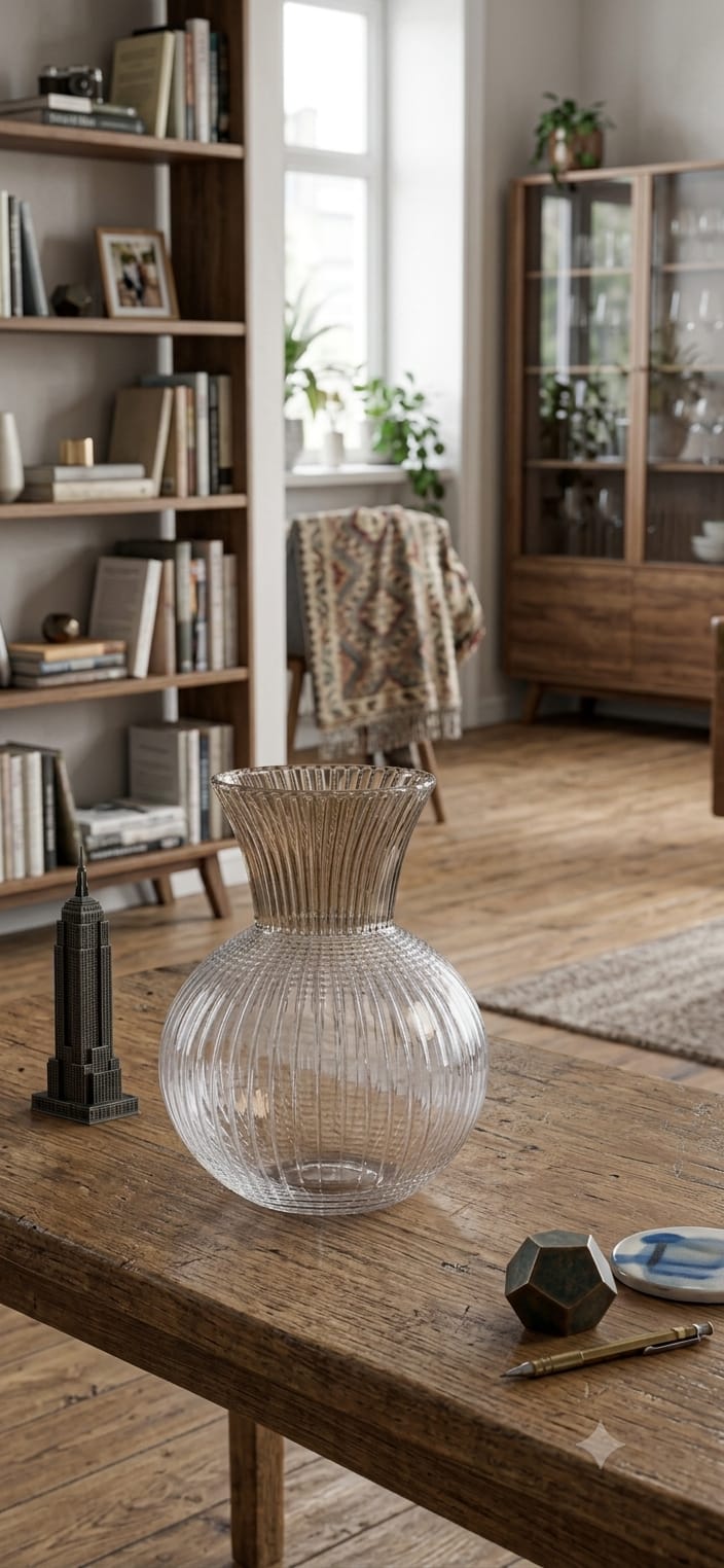 OPHELIA VASO 25CM CLEAR/CHAMP