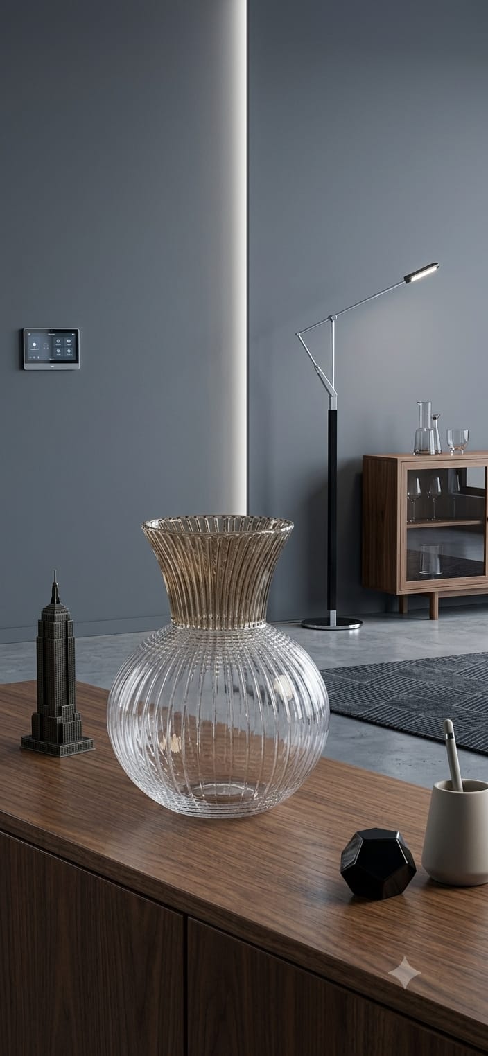 OPHELIA VASO 25CM CLEAR/CHAMP