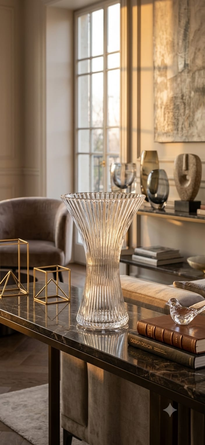 FIORENZA VASE H.27.5 CM. CLEAR