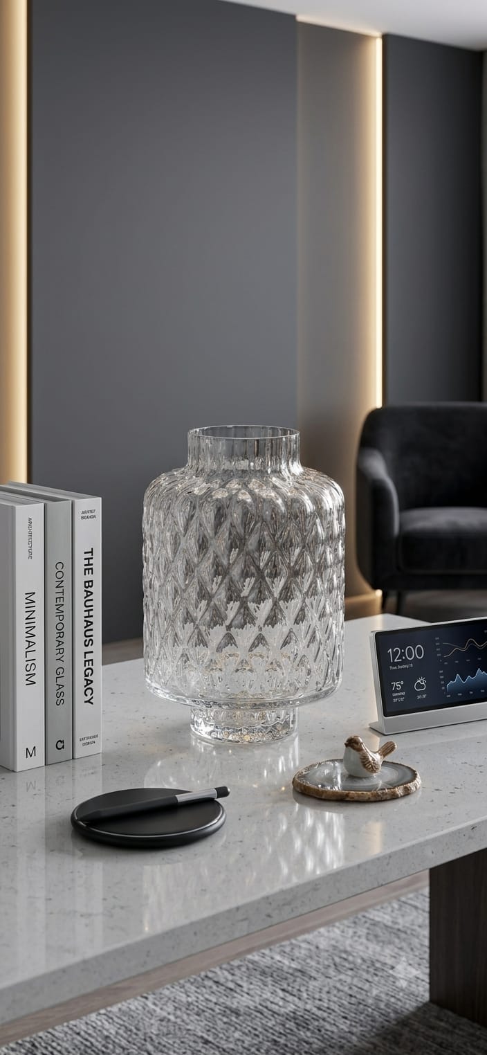XYZ VASE H.21 CLEAR OPTIC