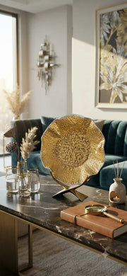 LIRICA SCALLOPED PLATE Ã˜ 27 CM  SILVER PLATED GOLD COLOR