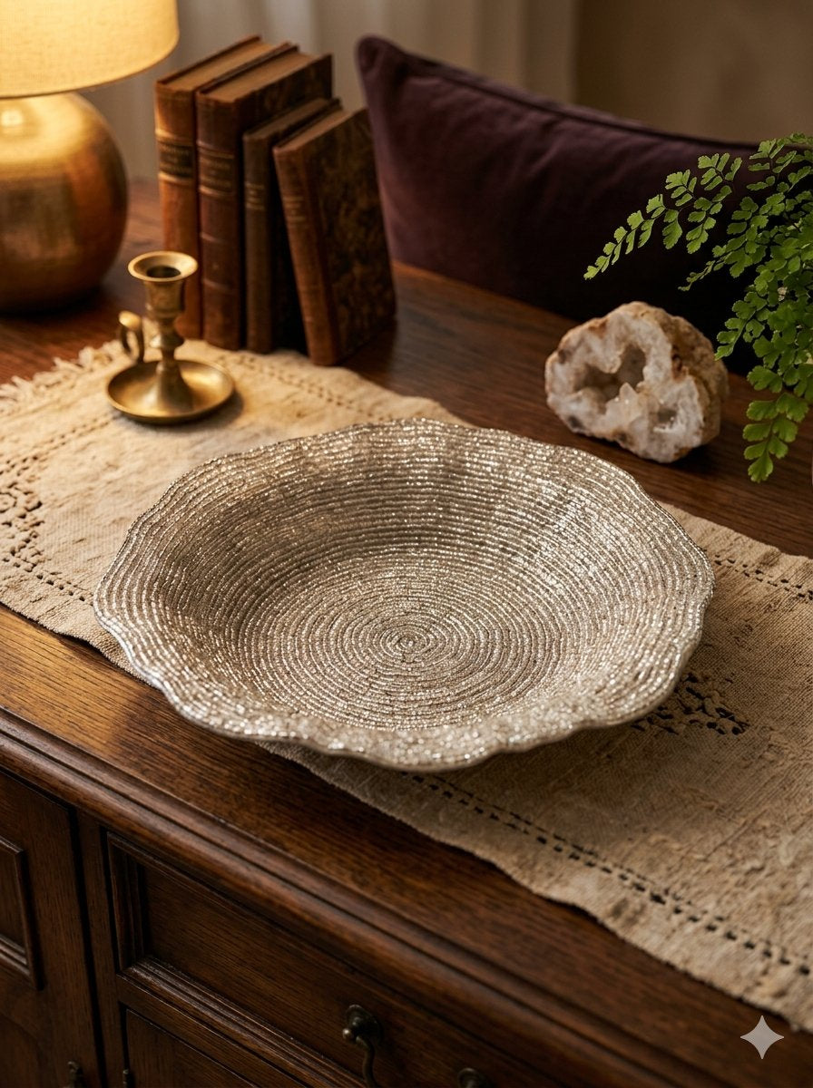 IVV Diamante Sand Plate 24 cm - Beige/Chrome