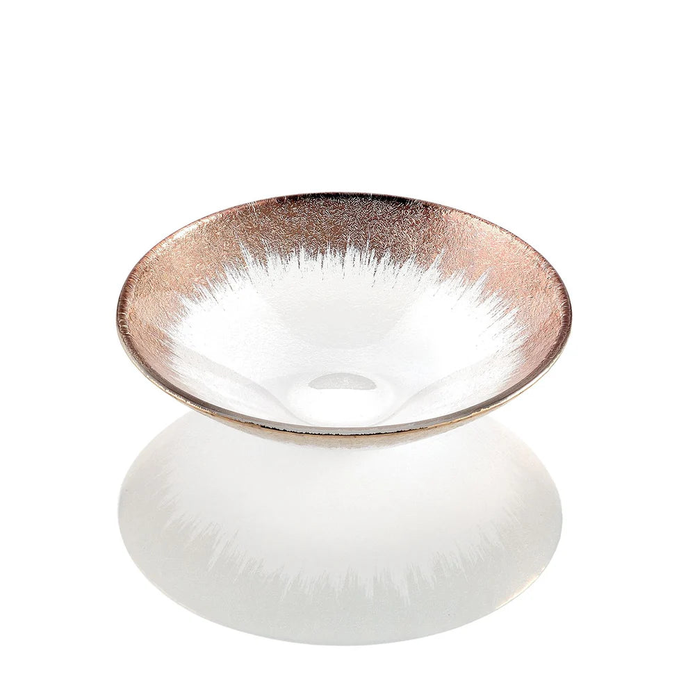 IVV Orizzonte 25cm Luxury Glass Bowl â€“ Clear with Gold Decoration