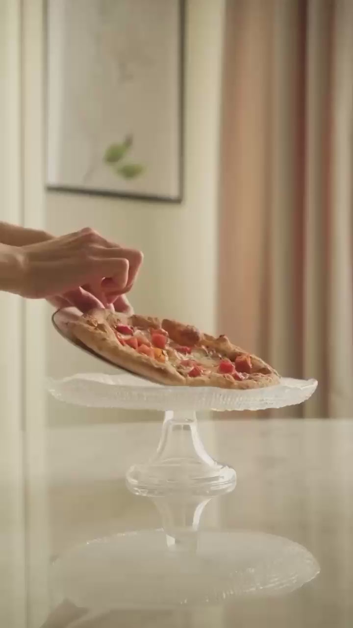 Load video: IVV Diamante Transparent Cake Stand 32 cm