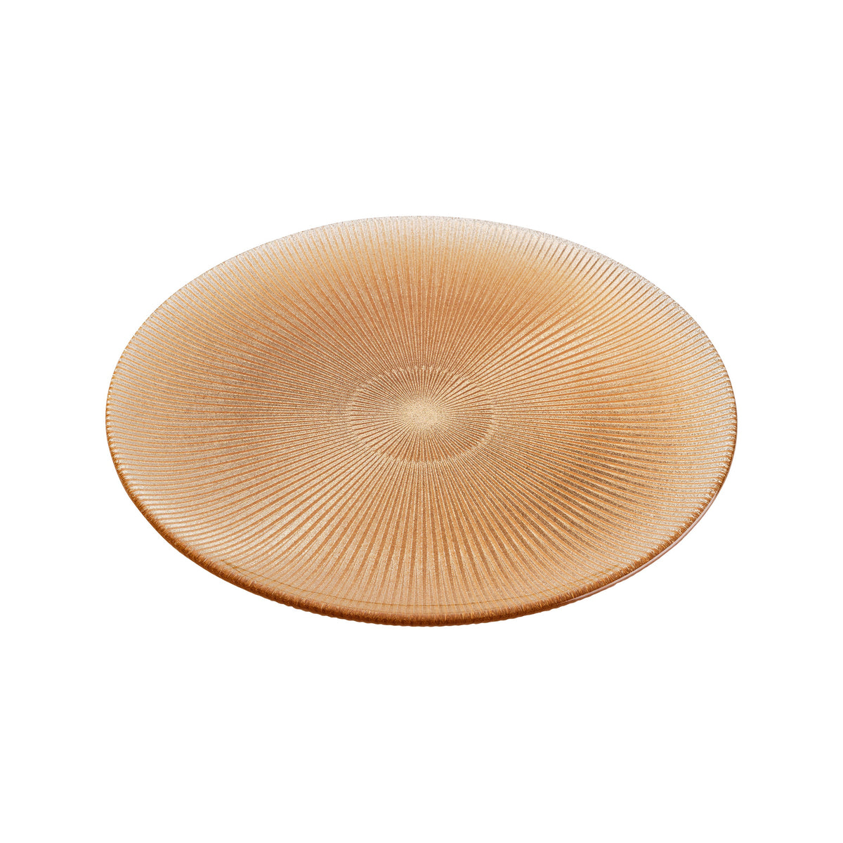 NOEL GLASS PLATTER CM.37 ROSE GOLD GLITTER DECORATION on a white background