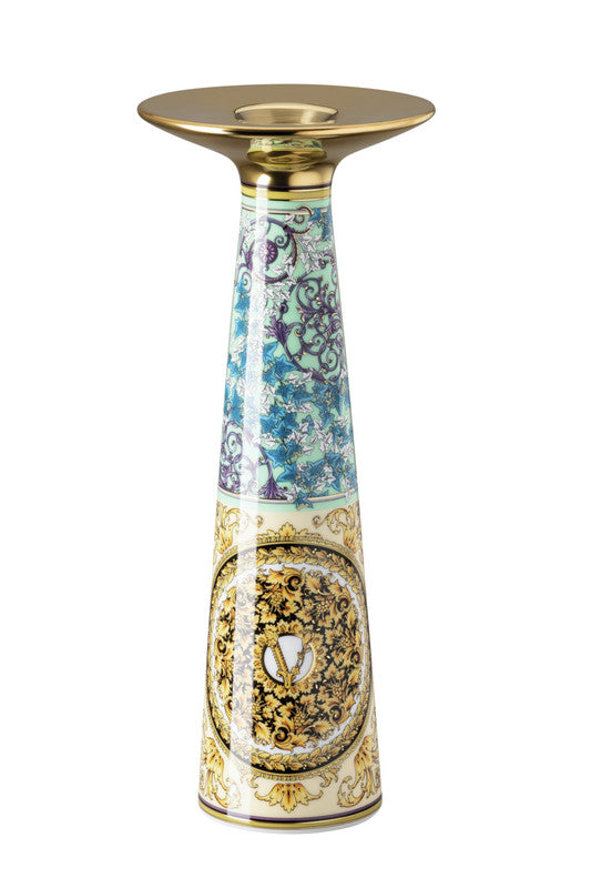 Versace Barocco Mosaic Porcelain Candleholder 26 cm 10 in Rosenthal Made in Germany