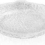 Diamanté transparent fruit bowl 32 cm luxury pressed glass centerpiece
