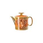 Versace Medusa Amplified Orange Coin Teapot in cylindrical shape with orange design