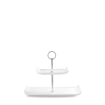 ALC  WHITE PLATE TWO TIER17cm
