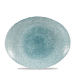 RAKU JADE GREEN OVAL PLATE25.5