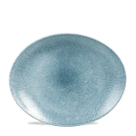 RAKU TOPAZ BLUE OVAL PLATE31.7