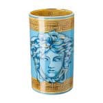 Versace Medusa Amplified Blue Coin Luxury Porcelain Vase 30 cm – Cylindrical Design