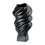 Squall Schwarz matt Vase 32 cm