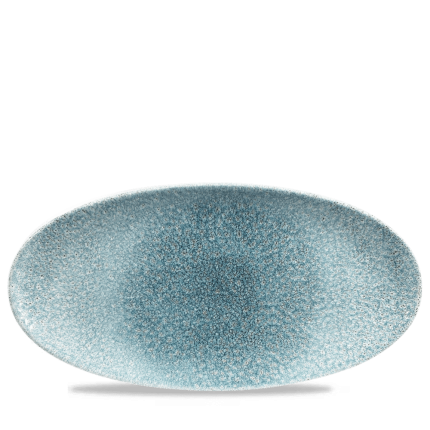RAKU TOPAZ BLUE OVAL PLATE17.3