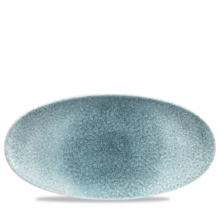 RAKU TOPAZ BLUE OVAL PLATE17.3 - Image 1