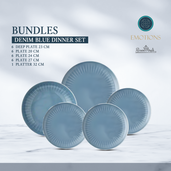 Denim Blue Dinner Set - Image 1