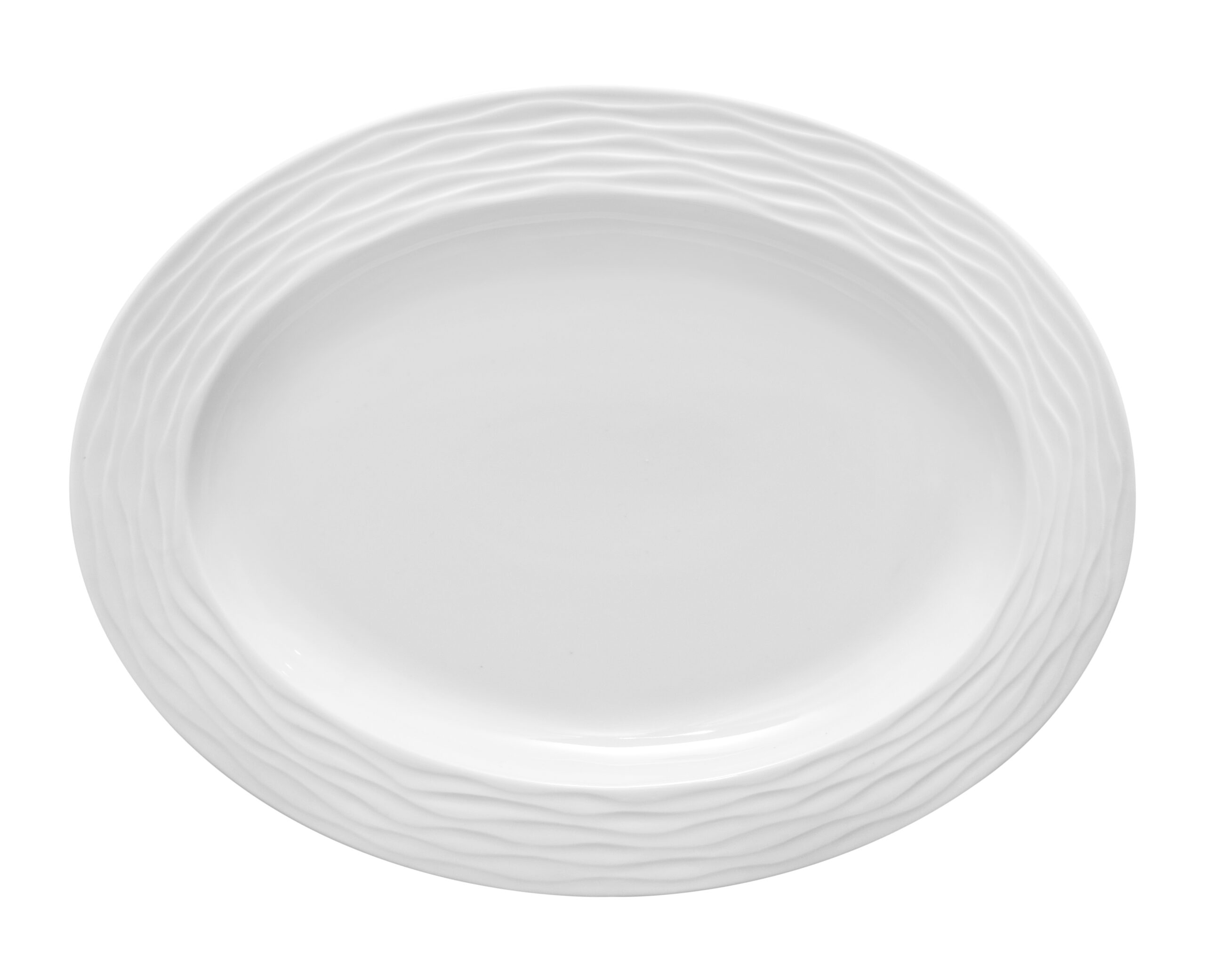 DSC_0943 SEA WAVE OVAL PLATE WHITE 35Cm - Image 1