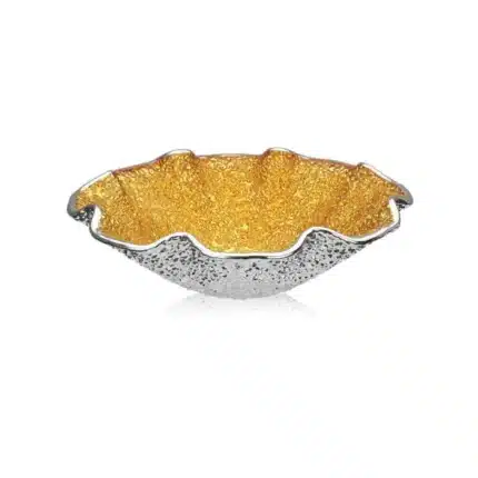 LIRICA SCALLOPED BOWL Ø 25 CM SILVER PLATED GOLD COLOR