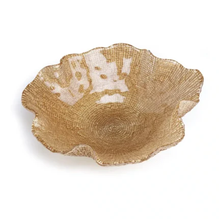 FOLIES BOWL CM.33 BEIGE GLITTER DECORATION