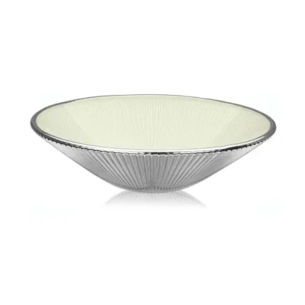 LIRICA BOWL Ø 25 CM. SILVER PLATED CREAM COLOR